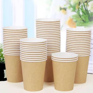 Tazas desechables pajitas 50pc/paquete 250 ml Boda de té de té Milil Café Bebida de helado Burbuja