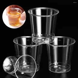 Gobelets jetables pailles 50 pièces 1oz Mini Verrines en Plastique transparent verres de fête gobelets à gelée accessoires de cuisine Gobelet Plastique