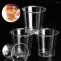 Vasos desechables con pajitas, 50 Uds., vaso de plástico transparente de 4cm para beber para pícnic al aire libre, cumpleaños, cocina, vajilla para fiesta, degustación