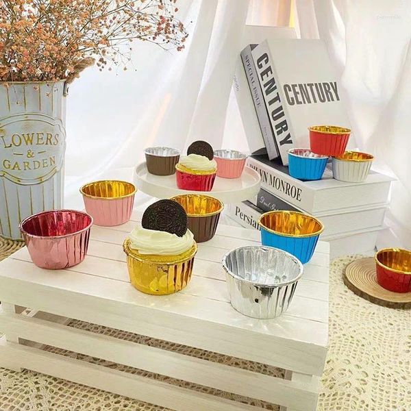 Paignes jetables Paignes 50pcs Papet de cupcake pour la fête de mariage d'anniversaire Gol