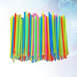Pajitas desechables para vasos, 50 Uds., cuchara, pajita para beber de doble uso para hielo raspado (colores surtidos)