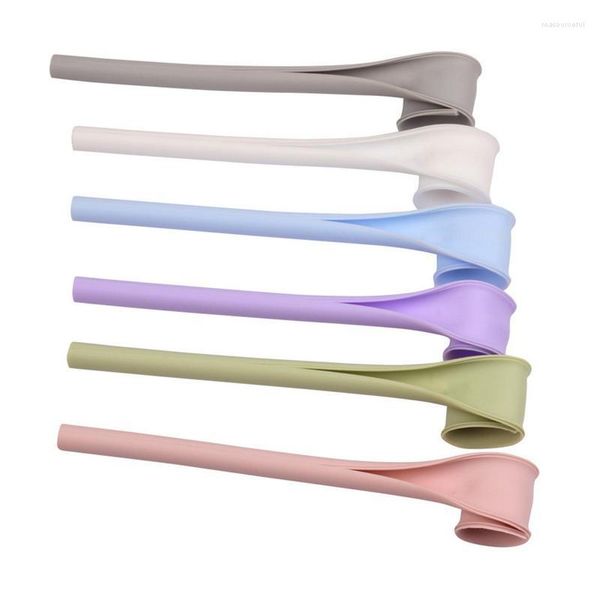 Gobelets jetables pailles en Silicone coloré, 6 pièces, ouverture en un clic, paille d'aspiration réutilisable, vaisselle lavable, accessoires de cuisine