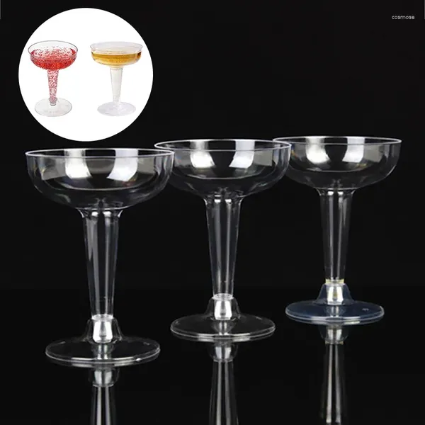 Gobelets jetables pailles 6 verres à vin en plastique fête de mariage flûte à Champagne tasse transparente boisson de Bar