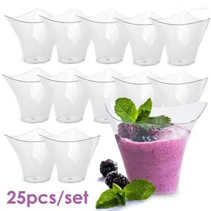 Tass jetables Paies 60/100 ml de dessert en plastique tasse de fruits transparents de crème glacée à la crème glacée Pudding pour la fête d'anniversaire à la maison fournie
