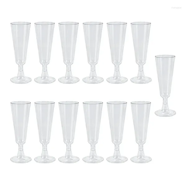 Gobelets jetables pailles 60 pièces 150Ml verre à Champagne en plastique dur gobelet à vin rouge fournitures de fête Festival événement