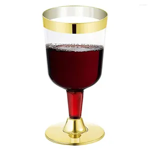 Wegwerpbekers rietjes 6 stks rode wijnglas goblet plastic champagne fluiten bril cocktail bruiloft feestbenodigdheden bar drankje