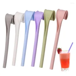 Cuptes jetables Paies 6PCS réutilisables un cliquez sur silicone détachable à boire doux ouvrir la paille de paille de voyage de voyage de voyage