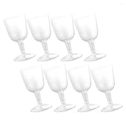 Gobelets jetables pailles 8 pièces, tasse à Dessert en plastique transparent, gobelets à paillettes multi-usage, tasses flûtes de mariage