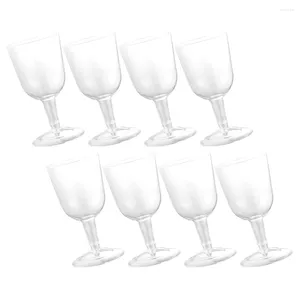 Tasses jetables pailles 8 pcs en plastique clair verres à cocktails