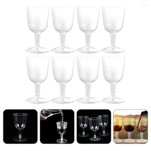 Cuilles jetables Paies 8 PCS Flât en verre en plastique flûtes clairs paillettes de dessert