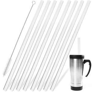 Gobelets jetables pailles 8 pièces, bouteille d'eau réutilisable, perle de thé au lait, pichets longs, tasse de Gel de silice, remplacement en Silicone