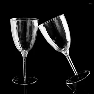 Tasses jetables Paies 8pcs 240 ml Vins en plastique Verres Champagne flûtes douche de mariage Toasting Party Cockware claireuse cocktail