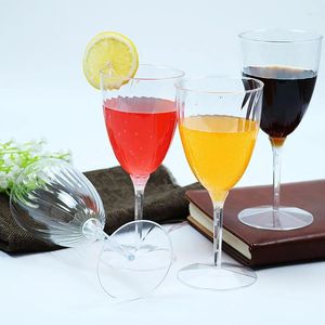 Tasses jetables Paies 8pcs Vins en plastique Verres Champagne flûtes transpartion de la fête de pain grillé de douche de mariage