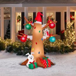 Gobelets jetables pailles gonflables gonflables de Noël arbre d'hiver de 6 pieds avec créatures des bois scène décoration accessoires décorations 2024 maison 231109