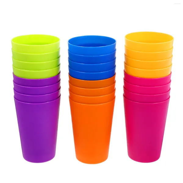 Gobelets jetables pailles colorées, en plastique réutilisables, pour boire du café, du jus, de l'eau, gobelet, pique-nique, voyage, fête, verres