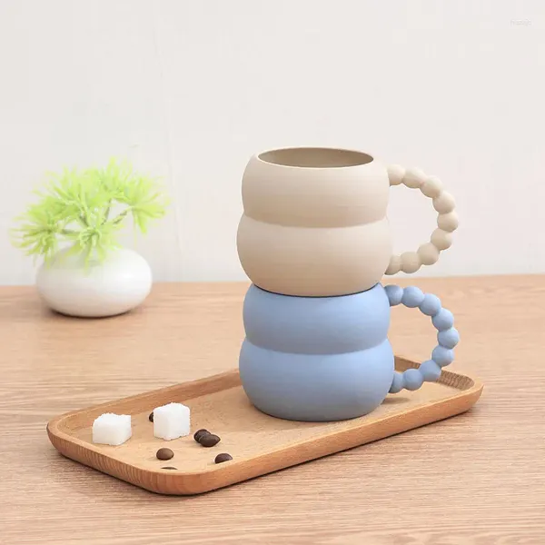 Gobelets jetables pailles, tasse nordique créative Ins Splash encre vague points en céramique café lait thé minimaliste verres
