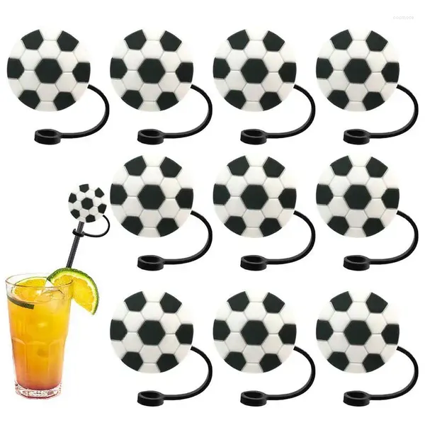 Tasses jetables Paies Coud de paille mignon Couchons de silicone de qualité alimentaire de forme de bille unique 10pcs protecteurs portables pour les amoureux sportifs Coupe douce