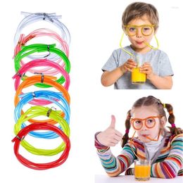 Gobelets jetables pailles amusant en plastique souple, verres amusants, outil de Tube de blague de fête à boire Flexible