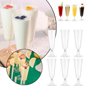 Tass jetables Paignes Gol Glitter Cup en plastique flûtes de champagne 4.7 Party Tasting Guées de mariage Supplies