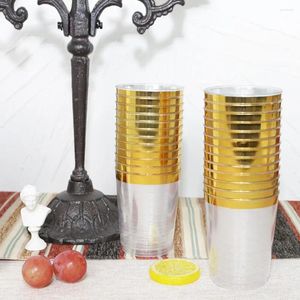 Wegwerpbekers rietjes gouden waterglazen drinken een elegante rand cocktail voor feestjes bruiloften 50 pak zware verjaardagen