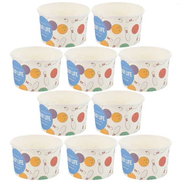 Gobelets jetables pailles tasse à crème glacée décorations de pique-nique récipients à gâteaux fournitures de camping de fête en papier abordable bol bols de cuisson haut de gamme