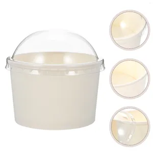 Tasses jetables Paires de crème glacée Cake Cake Ball Rende Bol de dessert Soupe froide mini conteneurs Plastique