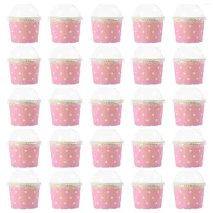 Gobelets jetables pailles crème glacée pouding papier gelée bols Dessert conteneur support fournitures pour la maison