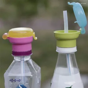 Tazas desechables pajitas cubierta de paja japonesa para niños bebidas embotelladas portátiles Anti-Sparry Bebé Conversión de agua potable