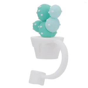 Tasses jetables Paires Metal Paille réutilisable 2 pièces Couvre Capreau Silicone à boire pour 6 à 8 mm Décor extérieur ()