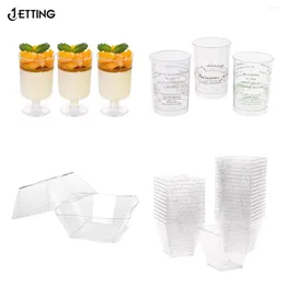 Tass jetables Paires Mini Mousse Pudding Jelly Cake Dessert Glass Shop Food Kitchen Cuisine Conteneur