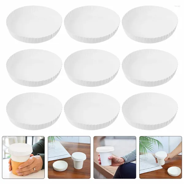 Vasos desechables Pajitas Tapas de vasos de papel Tapas de té Protectores apilables para beber Café expreso