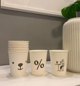 Gobelets jetables pailles papier Simple usage domestique grande tasse à thé de bureau anti-fuite épaissie