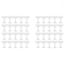 Gobelets jetables pailles-flûtes à Champagne en plastique 40 pièces verres transparents pour tasses de fêtes