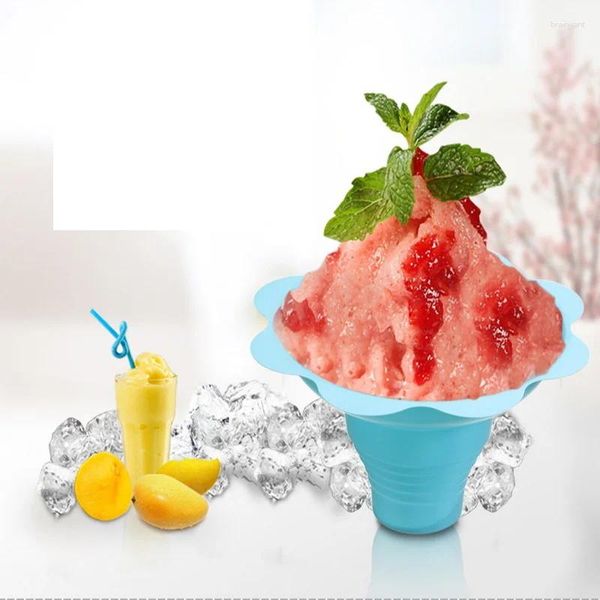 Tass jetables pailles en plastique glacée carfait sundae tasse de fleur bols de forme 250 ml de fête d'événement