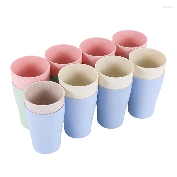 Promotion de pailles de gobelets jetables !Paquet de 16 pailles de blé à boire pour enfants et adultes, gobelets réutilisables de 10 Oz, empilables, cuisine, fête et pique-nique