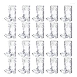 Tasses jetables Paignes Ensemble de 20 lunettes de cowboy S Verres en plastique tasse en fournitures de fête amusantes