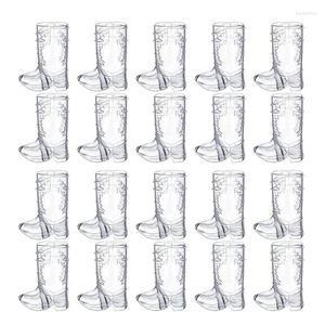 Tasses jetables Paignes Ensemble de 20 lunettes de cowboy S Verres en plastique tasse en fournitures de fête amusantes