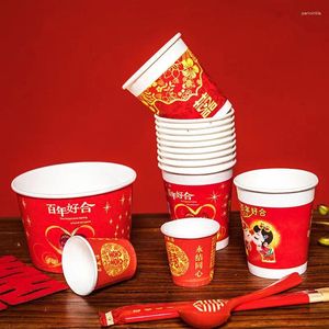 Gobelets jetables pailles tasse à thé personnalisable imprimé épaississement fournitures de fête crème glacée de mariage