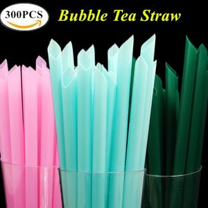 Gobelets jetables Pailles En Gros 23x1.3 cm Extra Large Boba Thé Paille 300 pcs Jetable En Plastique Bleu Vert Rose Bulle Thé Lait Boire Paille Smoothie 231109