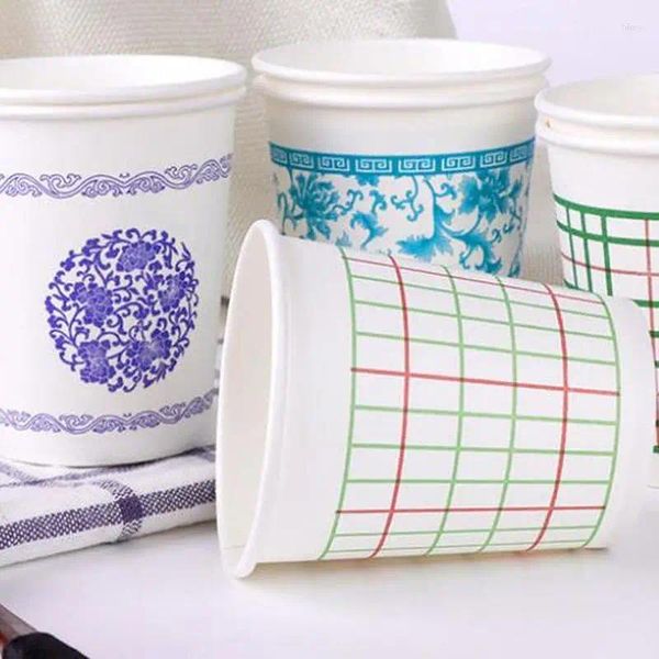Tass jetables Paignes en gros peut être personnalisée en papier tasse de bureau de bureau de thé ménage de mariage festif épaissis naturel naturel