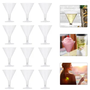 Tasses jetables Paires Wine Glass Plastic Tasting Cup Party Buaning Dessert Festival Cocktail Gobelet Juice Lunets