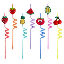 Tasses jetables sts fruits et légumes dessin animé fous pour la fête des faveurs buvant des enfants en plastique en plastique anniversaire décoratio ot3xo