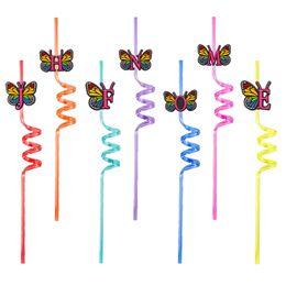 Cups jetables STS Letter Butterfly Crazy Cartoon Drinking For Kids Christmas Party Favors Girls Birthday Decorations Summer S OTPK4