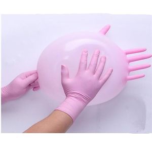 Wegwerp dingqing roze rubberen latex handschoenen tandheelkundige schoonheid catering oliebestendige experimentele voedselhandschoenen zuur- en alkalibestendig 2298A