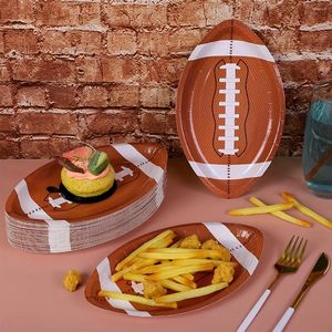 Wegwerpbedrijf 10 stuks rugby papierlade aardappelchips sportspellen verjaardagsfeestjes voetbalbenodigdheden