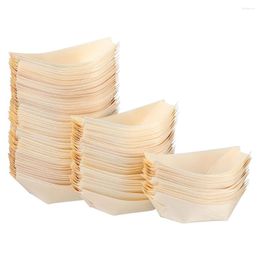 Vajilla desechable, 100 Uds., accesorio para barco de Sushi, vajilla, plato de postre para el hogar, platos de bambú multifunción de madera