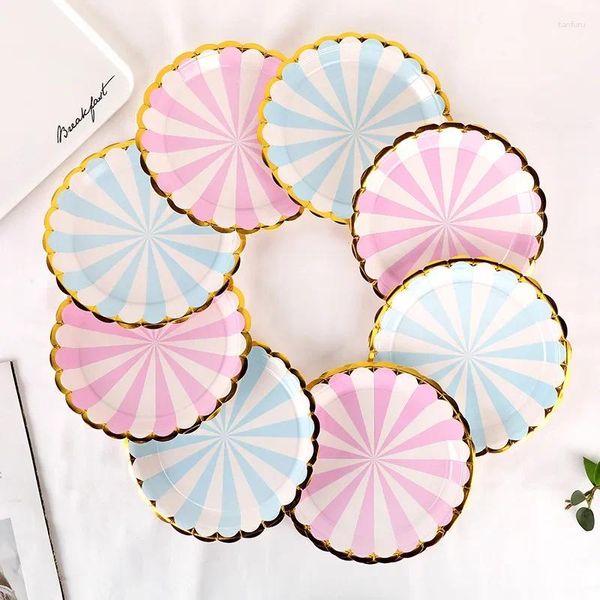 Dîne jetable 100pcs-10set Discs Discs Papier Papier Pan Pan DIY DÉCORATION POUR LES ENFANTS POURTURE D'ANNIVERSANT