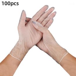 Vaisselle jetable 100 pièces gants de protection en PVC pour le nettoyage et la Protection des mains hygiéniques pour le nettoyage de la cuisine1