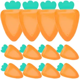 Cineros desechables 12 PCS Placas de placa de papel de zanahoria decoración de la delicada recolección de frutas con forma