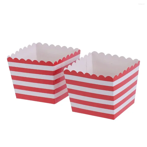 Dîner jetable 12 PCS House Party Table Voline Couvriers Popcorn Boîtes en papier Carnaval Supplies Fashion Design Plastics Plats Plats